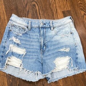 American Eagle Outfitters Light Blue Distressed Jean Shorts